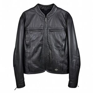 Harley Davidson Black Leather Womens XL 
3D Back Logo Vented Riding Jacket